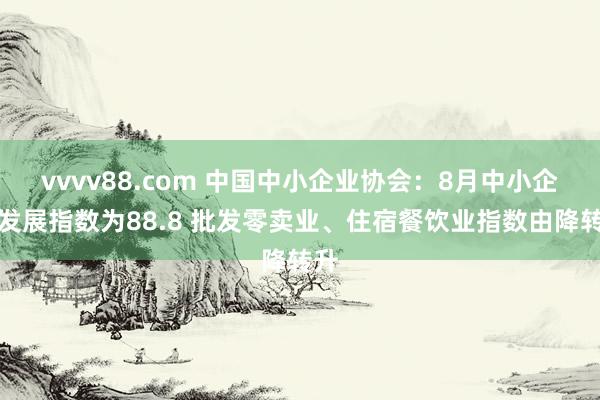 vvvv88.com 中国中小企业协会：8月中小企业发展指数为88.8 批发零卖业、住宿餐饮业指数由降转升