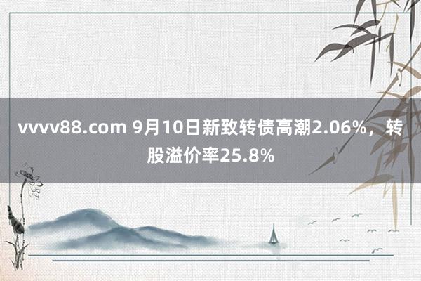 vvvv88.com 9月10日新致转债高潮2.06%，转股溢价率25.8%