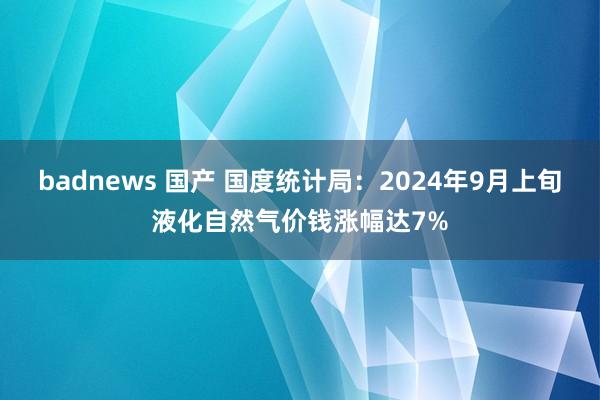 badnews 国产 国度统计局：2024年9月上旬液化自然气价钱涨幅达7%