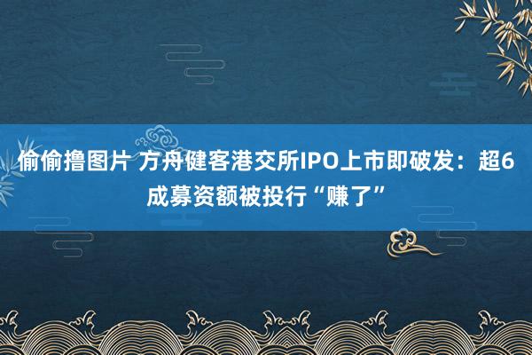 偷偷撸图片 方舟健客港交所IPO上市即破发：超6成募资额被投行“赚了”