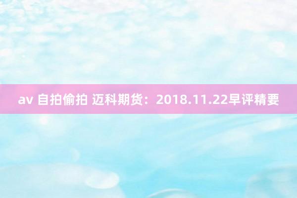 av 自拍偷拍 迈科期货：2018.11.22早评精要