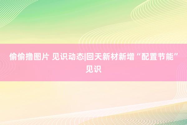 偷偷撸图片 见识动态|回天新材新增“配置节能”见识