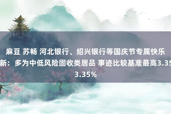 麻豆 苏畅 河北银行、绍兴银行等国庆节专属快乐上新：多为中低风险固收类居品 事迹比较基准最高3.35%