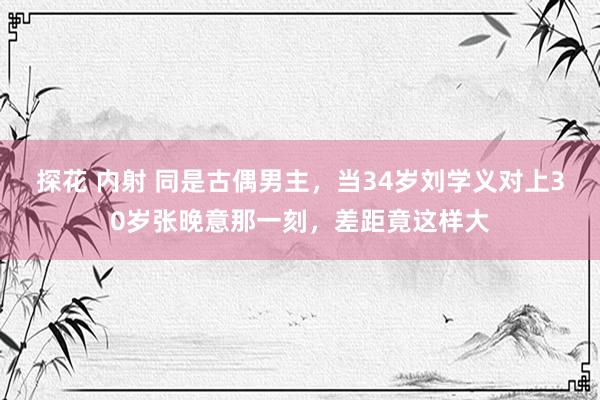 探花 内射 同是古偶男主，当34岁刘学义对上30岁张晚意那一刻，差距竟这样大