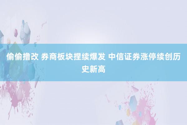 偷偷撸改 券商板块捏续爆发 中信证券涨停续创历史新高