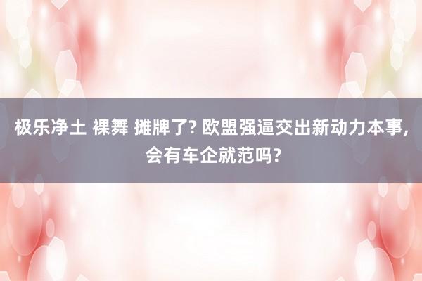 极乐净土 裸舞 摊牌了? 欧盟强逼交出新动力本事， 会有车企就范吗?