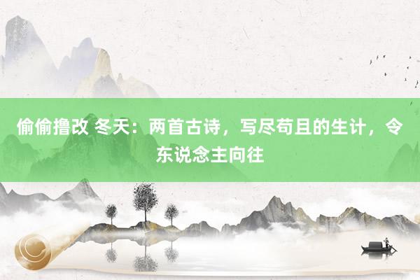 偷偷撸改 冬天：两首古诗，写尽苟且的生计，令东说念主向往