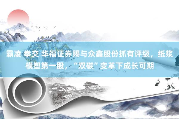 霸凌 拳交 华福证券赐与众鑫股份抓有评级，纸浆模塑第一股，“双碳”变革下成长可期