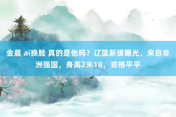 金晨 ai换脸 真的是他吗？辽篮新援曝光，来自非洲强国，身高2米18，资格平平