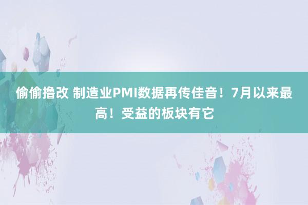 偷偷撸改 制造业PMI数据再传佳音！7月以来最高！受益的板块有它