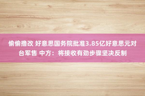 偷偷撸改 好意思国务院批准3.85亿好意思元对台军售 中方：将接收有劲步骤坚决反制