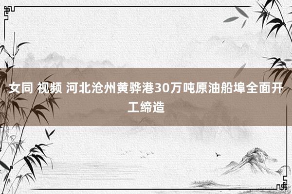 女同 视频 河北沧州黄骅港30万吨原油船埠全面开工缔造