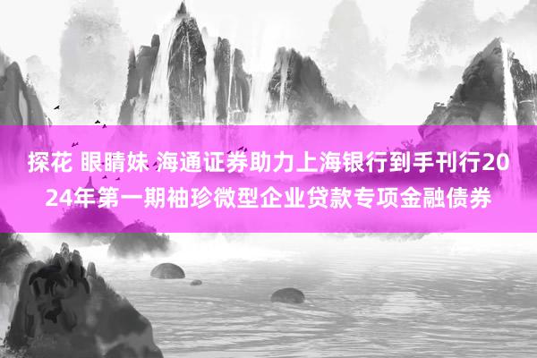 探花 眼睛妹 海通证券助力上海银行到手刊行2024年第一期袖珍微型企业贷款专项金融债券