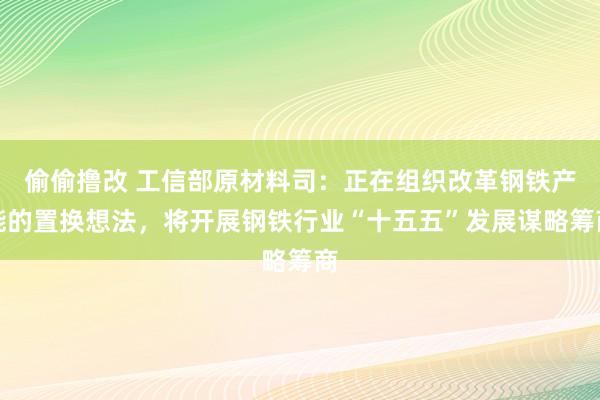 偷偷撸改 工信部原材料司：正在组织改革钢铁产能的置换想法，将开展钢铁行业“十五五”发展谋略筹商