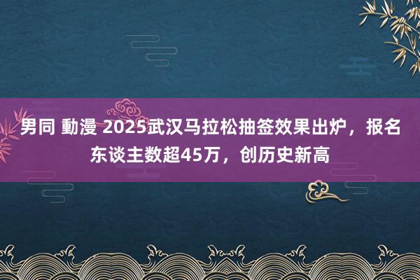 男同 動漫 2025武汉马拉松抽签效果出炉，报名东谈主数超45万，创历史新高