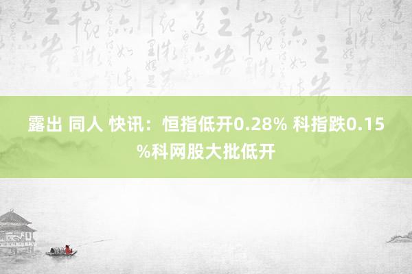 露出 同人 快讯：恒指低开0.28% 科指跌0.15%科网股大批低开