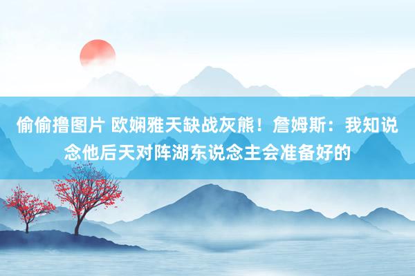 偷偷撸图片 欧娴雅天缺战灰熊！詹姆斯：我知说念他后天对阵湖东说念主会准备好的